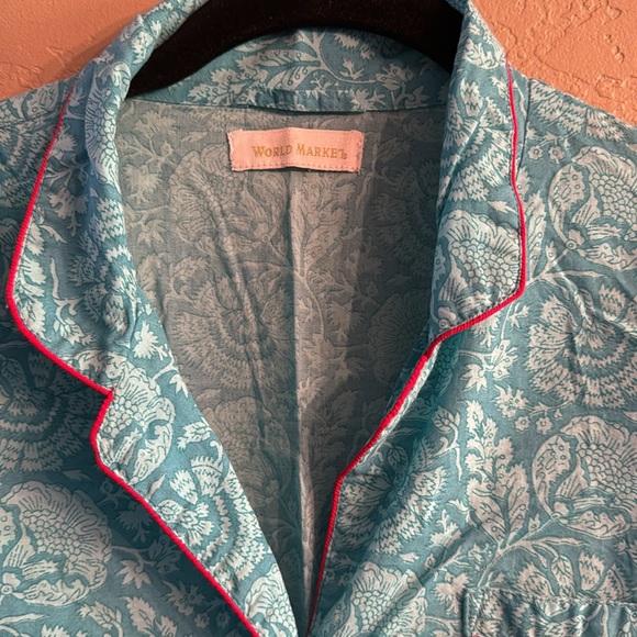 World Market Women’s Long Button Down Pajamas Long Sleeve Cotton Size S/M - Picture 3 of 13